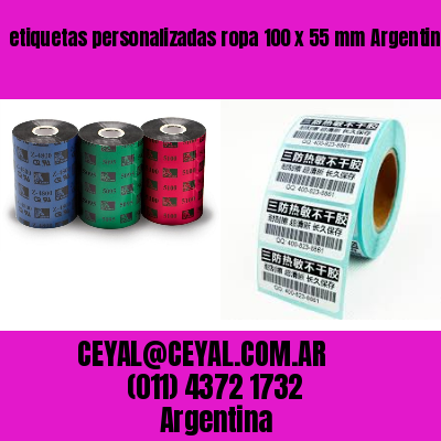 etiquetas personalizadas ropa 100 x 55 mm	Argentina