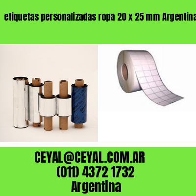 etiquetas personalizadas ropa 20 x 25 mm	Argentina