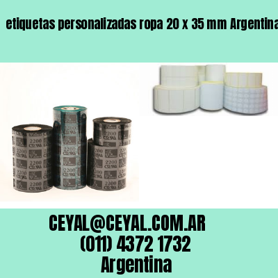 etiquetas personalizadas ropa 20 x 35 mm	Argentina