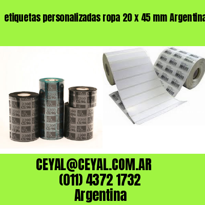 etiquetas personalizadas ropa 20 x 45 mm	Argentina