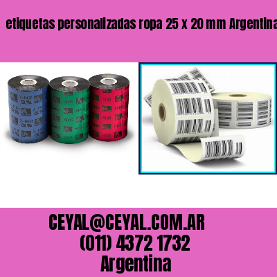 etiquetas personalizadas ropa 25 x 20 mm	Argentina