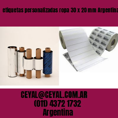 etiquetas personalizadas ropa 30 x 20 mm	Argentina