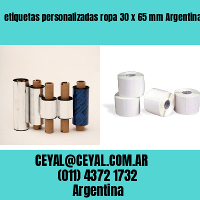 etiquetas personalizadas ropa 30 x 65 mm	Argentina