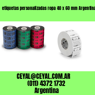 etiquetas personalizadas ropa 40 x 60 mm	Argentina