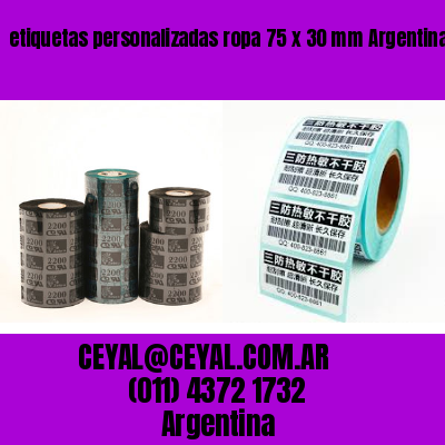 etiquetas personalizadas ropa 75 x 30 mm	Argentina