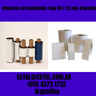 etiquetas personalizadas ropa 80 x 25 mm	Argentina