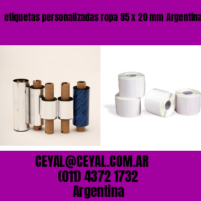 etiquetas personalizadas ropa 85 x 20 mm	Argentina