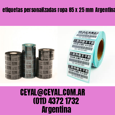 etiquetas personalizadas ropa 85 x 25 mm	Argentina