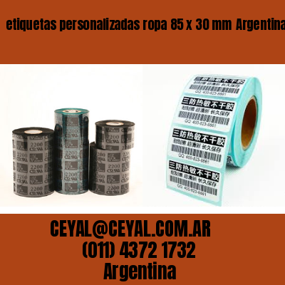 etiquetas personalizadas ropa 85 x 30 mm	Argentina