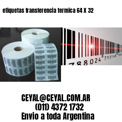 etiquetas transferencia termica 64 X 32