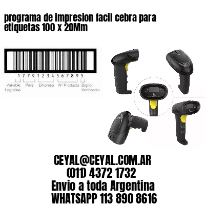 programa de impresion facil cebra para etiquetas 100 x 20Mm