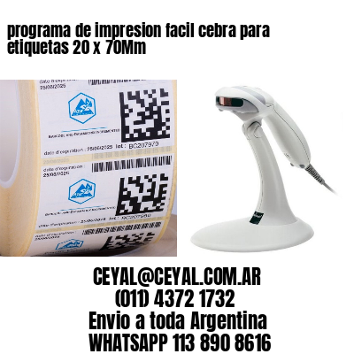 programa de impresion facil cebra para etiquetas 20 x 70Mm