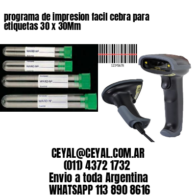 programa de impresion facil cebra para etiquetas 30 x 30Mm