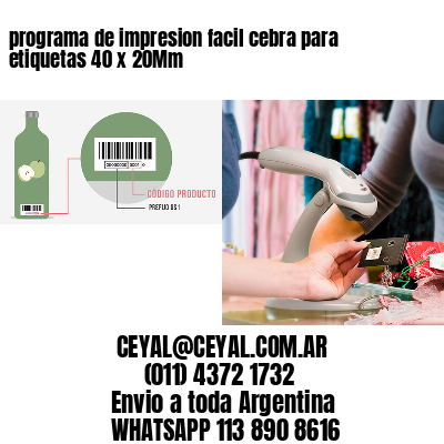 programa de impresion facil cebra para etiquetas 40 x 20Mm