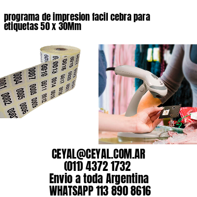 programa de impresion facil cebra para etiquetas 50 x 30Mm