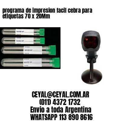 programa de impresion facil cebra para etiquetas 70 x 20Mm