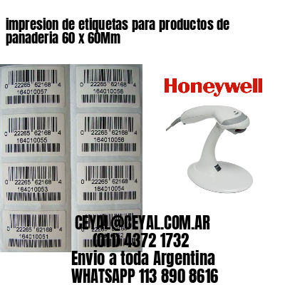 impresion de etiquetas para productos de panaderia 60 x 60Mm
