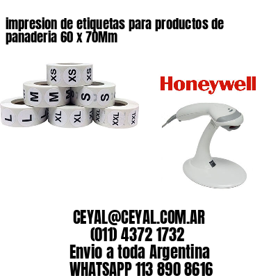 impresion de etiquetas para productos de panaderia 60 x 70Mm