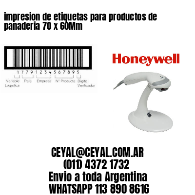 impresion de etiquetas para productos de panaderia 70 x 60Mm