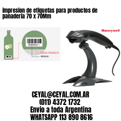 impresion de etiquetas para productos de panaderia 70 x 70Mm