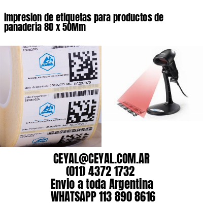 impresion de etiquetas para productos de panaderia 80 x 50Mm