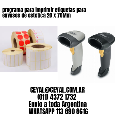 programa para imprimir etiquetas para envases de estetica 20 x 70Mm