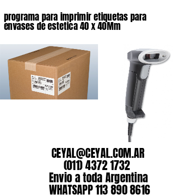 programa para imprimir etiquetas para envases de estetica 40 x 40Mm