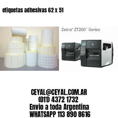 etiquetas adhesivas 62 x 51