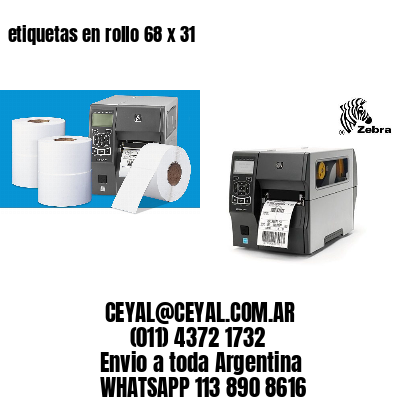 etiquetas en rollo 68 x 31