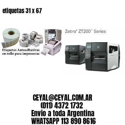 etiquetas 31 x 67