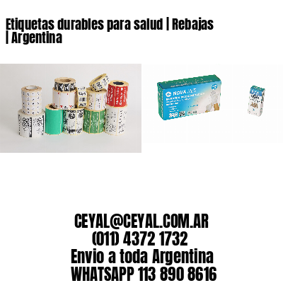 Etiquetas durables para salud | Rebajas | Argentina