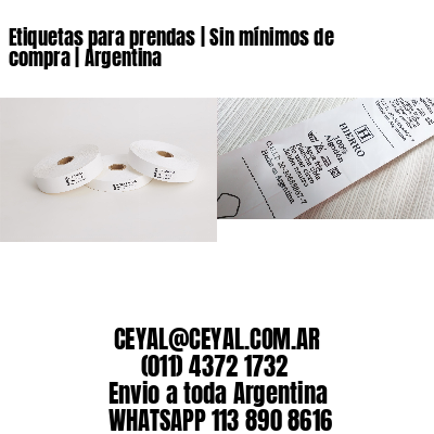 Etiquetas para prendas | Sin mínimos de compra | Argentina