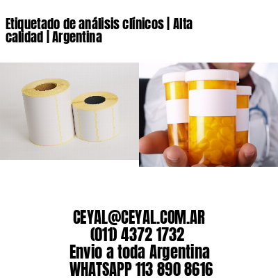 Etiquetado de análisis clínicos | Alta calidad | Argentina