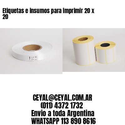 Etiquetas e insumos para imprimir 20 x 20