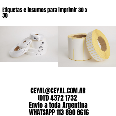 Etiquetas e insumos para imprimir 30 x 30