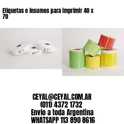 Etiquetas e insumos para imprimir 40 x 70