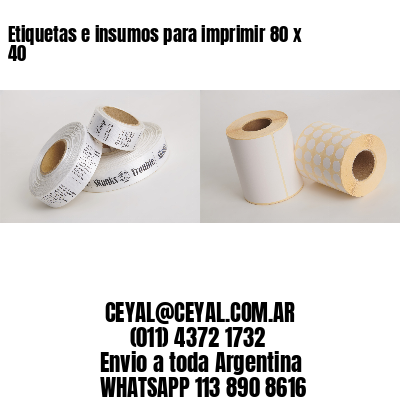 Etiquetas e insumos para imprimir 80 x 40