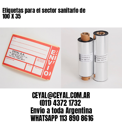 Etiquetas para el sector sanitario de 100 X 35