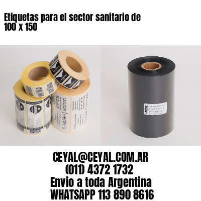 Etiquetas para el sector sanitario de 100 x 150