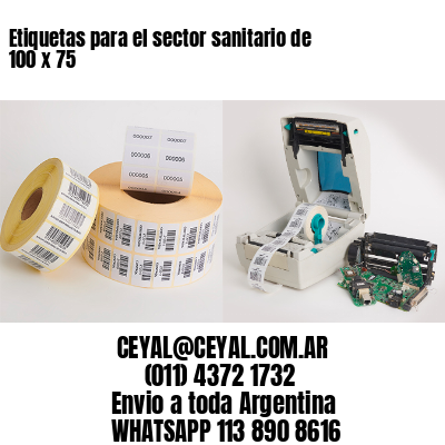 Etiquetas para el sector sanitario de 100 x 75