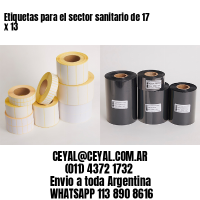 Etiquetas para el sector sanitario de 17 x 13