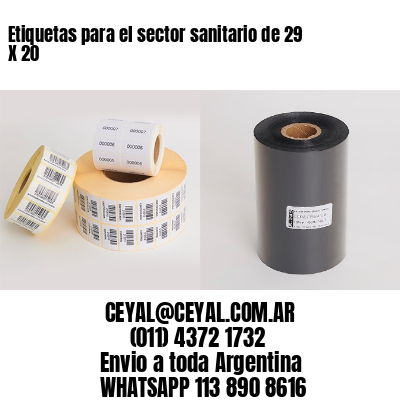 Etiquetas para el sector sanitario de 29 X 20