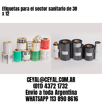 Etiquetas para el sector sanitario de 38 x 12