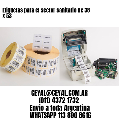 Etiquetas para el sector sanitario de 38 x 53