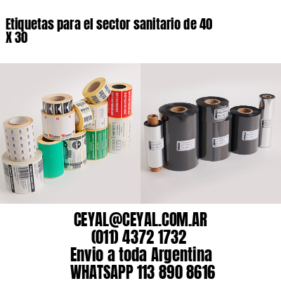 Etiquetas para el sector sanitario de 40 X 30