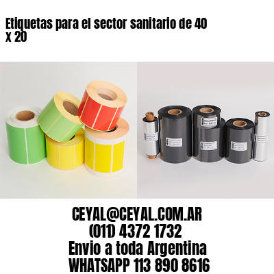 Etiquetas para el sector sanitario de 40 x 20