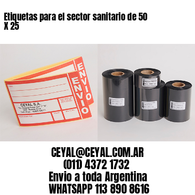 Etiquetas para el sector sanitario de 50 X 25