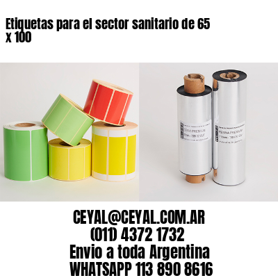 Etiquetas para el sector sanitario de 65 x 100