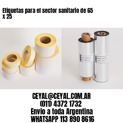 Etiquetas para el sector sanitario de 65 x 25