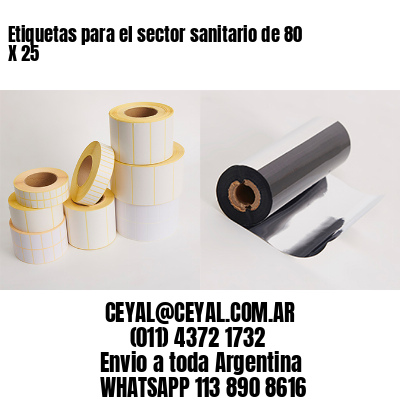 Etiquetas para el sector sanitario de 80 X 25